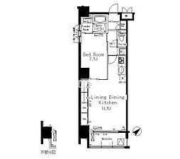 パークアクシス八丁堀 1LDKの間取図画像