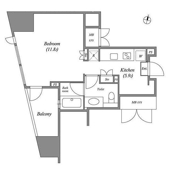 カバナ麻布台（CAVANA麻布台） 902｜東京都港区麻布台２丁目(賃貸マンション1R・9階・37.00㎡)の写真 その2