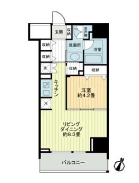 クロスレジデンス白金高輪 403｜東京都港区白金２丁目(賃貸マンション1LDK・4階・40.26㎡)の写真 その2