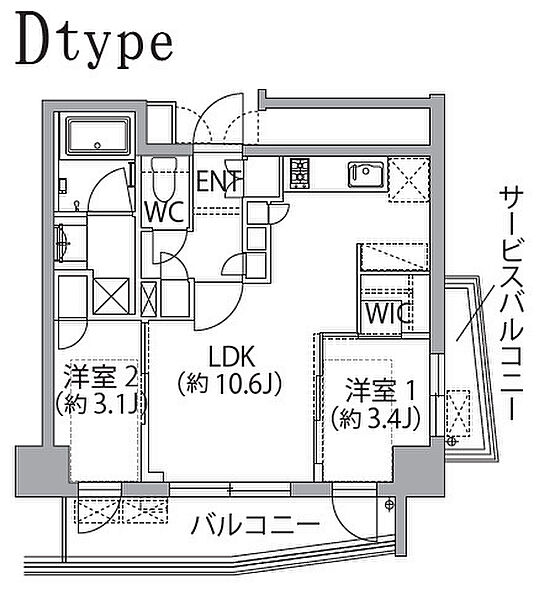 レスピール蓮根 501｜東京都板橋区坂下２丁目(賃貸マンション2LDK・5階・41.14㎡)の写真 その2