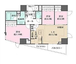 ウェリス高輪 901 ｜ 東京都港区高輪１丁目22-3（賃貸マンション3LDK・9階・83.32㎡） その2