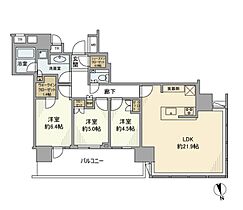 パークコート浜離宮ザ・タワー 11F ｜ 東京都港区浜松町１丁目3-2（賃貸マンション3LDK・11階・85.49㎡） その2