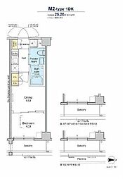 プラウドフラット品川大井町 1階1DKの間取り