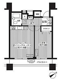 ループ-エム 1LDKの間取図画像