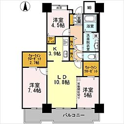 品川シーサイドビュータワー1 3LDKの間取図画像