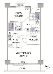アビティ目黒 2LDKの間取図画像