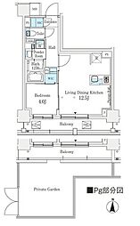 J.GRANCourt品川西大井EAST 1LDKの間取図画像