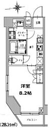 S-RESIDENCE三田慶大前 1Kの間取図画像