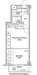 コンフォリア目黒長者丸 1LDKの間取図画像