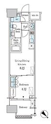 レガシス中目黒 1LDKの間取図画像