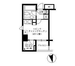 KDXレジデンス芝公園 ワンルームの間取図画像