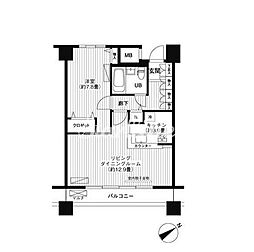 ループ-エム 1LDKの間取図画像