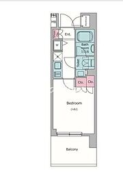 クレヴィアリグゼ品川シーサイド 1Kの間取図画像