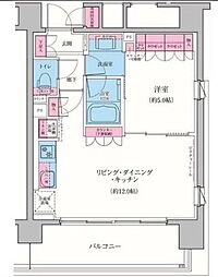 クレヴィアリグゼ品川シーサイド 1LDKの間取図画像
