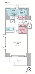 RESIDIA品川 ワンルームの間取図画像