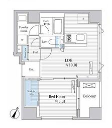 PlatinumView白金台 1LDKの間取図画像