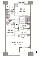 アビティ目黒 2LDKの間取図画像