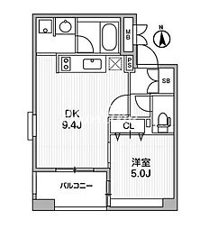 クリオ三田ラ・モード 1DKの間取図画像