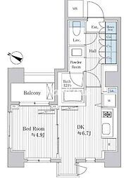PlatinumView白金台 1DKの間取図画像