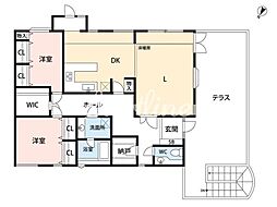 クレアシオン目黒 2LDKの間取図画像