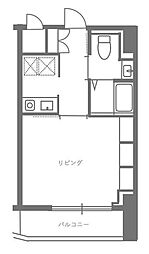 TOTSURESIDENCESHIBA 1Kの間取図画像