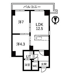 シティコート目黒4号棟 2LDKの間取図画像
