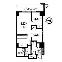 シティコート目黒4号棟 2LDKの間取図画像