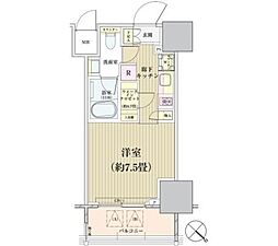 パークリュクス白金高輪 1Kの間取図画像