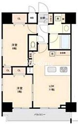 コンシェリア三田TOKYOPREMIUM 2LDKの間取図画像