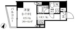 カレドタワー 1Kの間取図画像