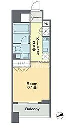 ベルファース戸越スタティオ 1Kの間取図画像