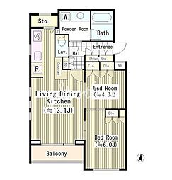 エル・セレーノ南麻布 2LDKの間取図画像