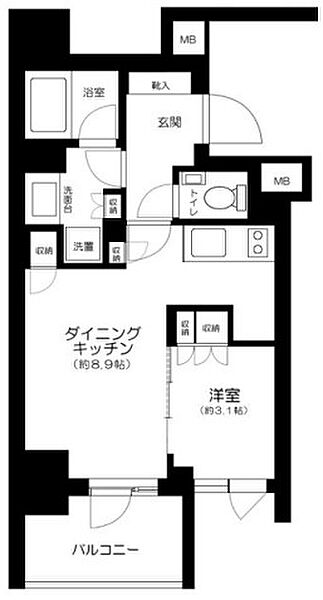 ピアース千代田淡路町 9F｜東京都千代田区神田美土代町(賃貸マンション1DK・9階・32.31㎡)の写真 その2