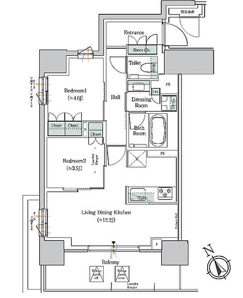 ＯＮＥ　ＲＯＯＦ　ＲＥＳＩＤＥＮＣＥ　ＮＩＳＨＩＮＩＰＰＯＲ 604｜東京都荒川区西日暮里５丁目(賃貸マンション2LDK・6階・51.59㎡)の写真 その2