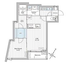 グランクリュ若松町 401 ｜ 東京都新宿区若松町104-6（賃貸マンション1LDK・4階・48.01㎡） その2