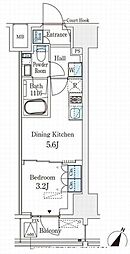 ベルファース神田神保町 4階1DKの間取り