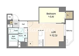 アリビス本郷三丁目（Alivis本郷三丁目） 8階1LDKの間取り