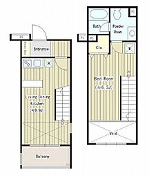 可染館 3階1LDKの間取り