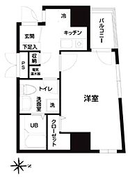クローバーステイ秋葉原 7階1Kの間取り