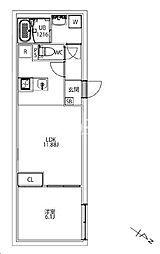 マキシヴシティ文京小石川(MAXIV CITY文京小石川) 1LDKの間取図画像