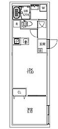 マキシヴシティ文京小石川(MAXIV CITY文京小石川) 1LDKの間取図画像