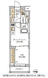 リビオメゾン湯島 1DKの間取図画像