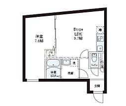 レピュア小石川レジデンスII 1LDKの間取図画像