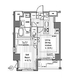 シティインデックス千代田秋葉原 1LDKの間取図画像