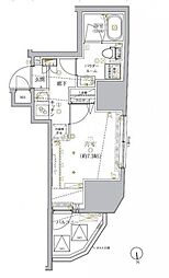 ヴァースクレイシア神田淡路町 1Kの間取図画像