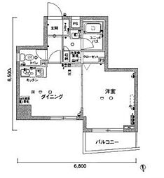 スカイコート本郷東大前壱番館 1DKの間取図画像