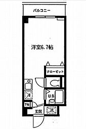 コート富士館 ワンルームの間取図画像