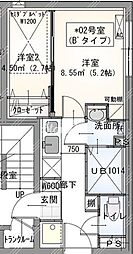 千代田区神田佐久間町3丁目マンション 2Kの間取図画像