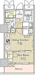 パークアクシス御茶ノ水 1DKの間取図画像
