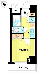 パレステュディオ文京根津 1Kの間取図画像